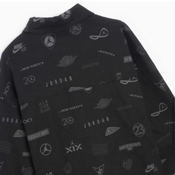 NWT Jordan Nike Heritage Black Icon Printed Cotton Twill Trucker Jacket - Picture 4 of 8